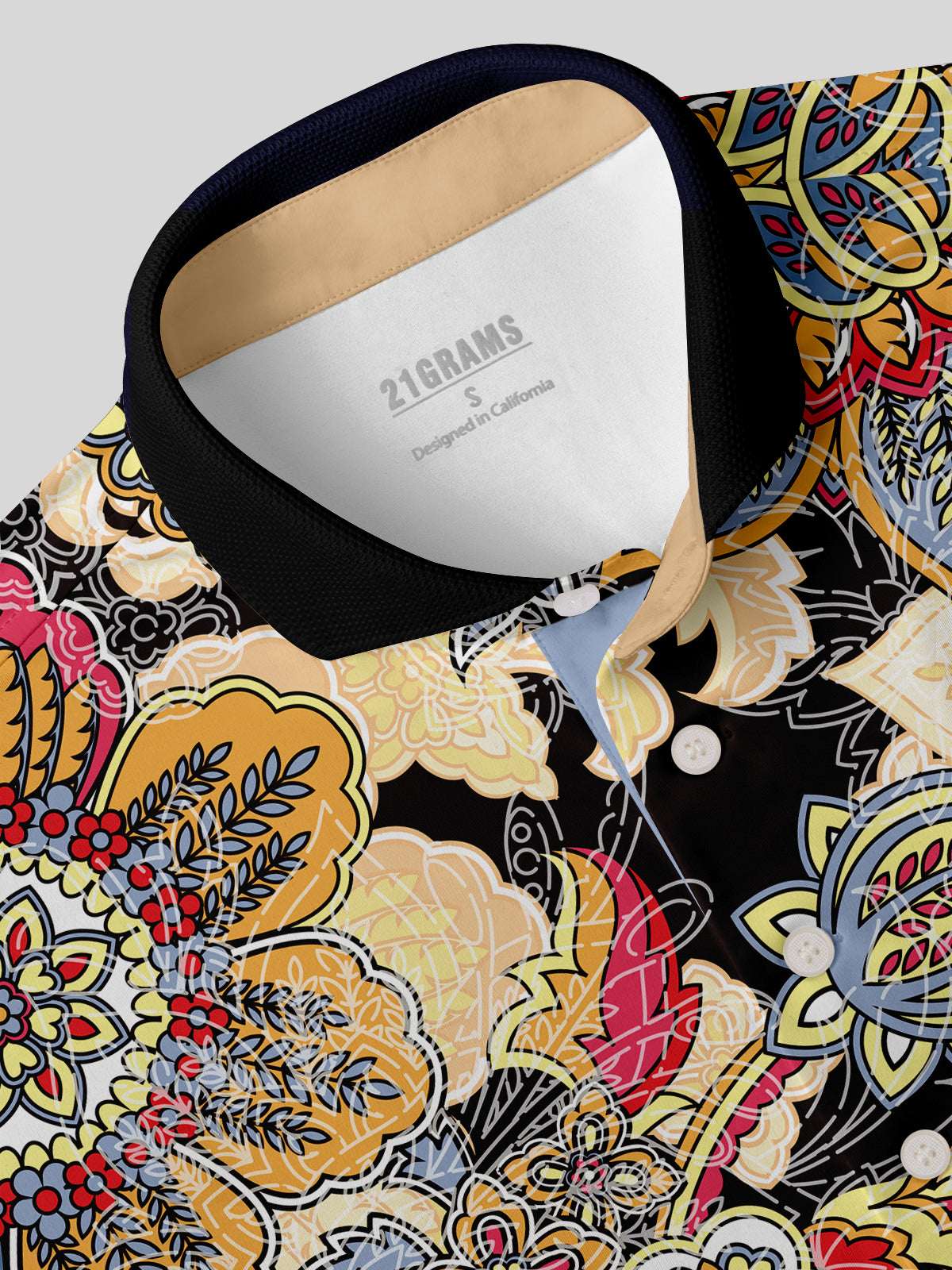 Botanical Energy Herren-Poloshirt mit Rippkragen, UPF50+
