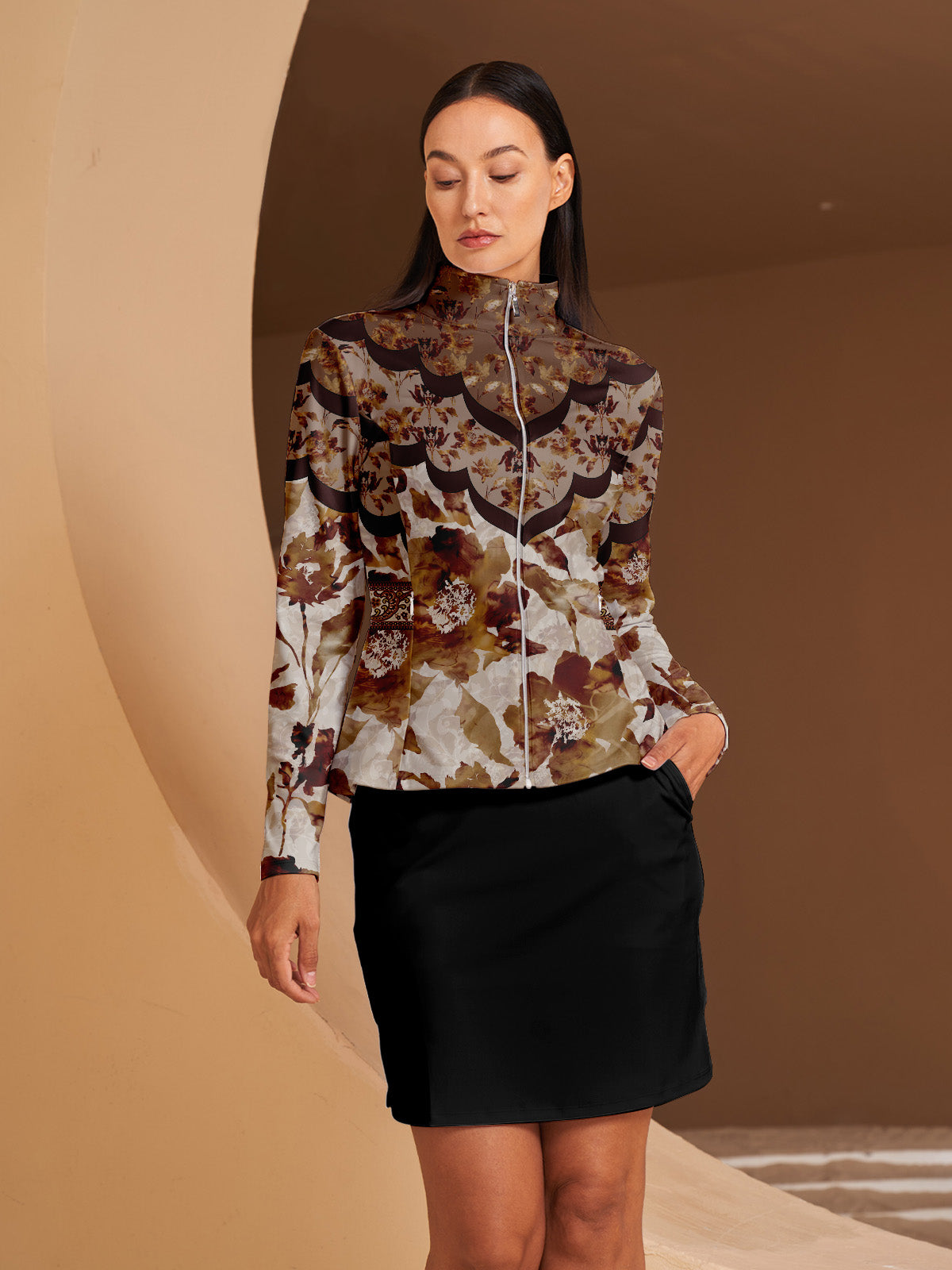 Botanical Energy Ruffle Golf Jacket Sun Protection