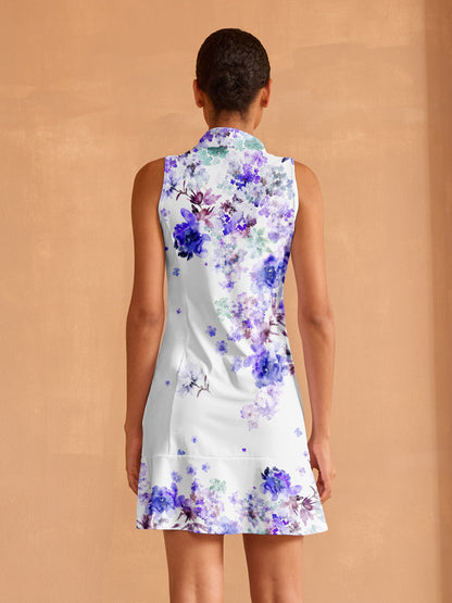 Botanical Energy Ruffle 35.5 Inch Dress For Golf Pickleball & Tennis