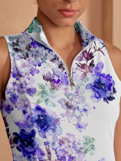 Botanical Energy Ruffle 35.5 Inch Dress For Golf Pickleball & Tennis