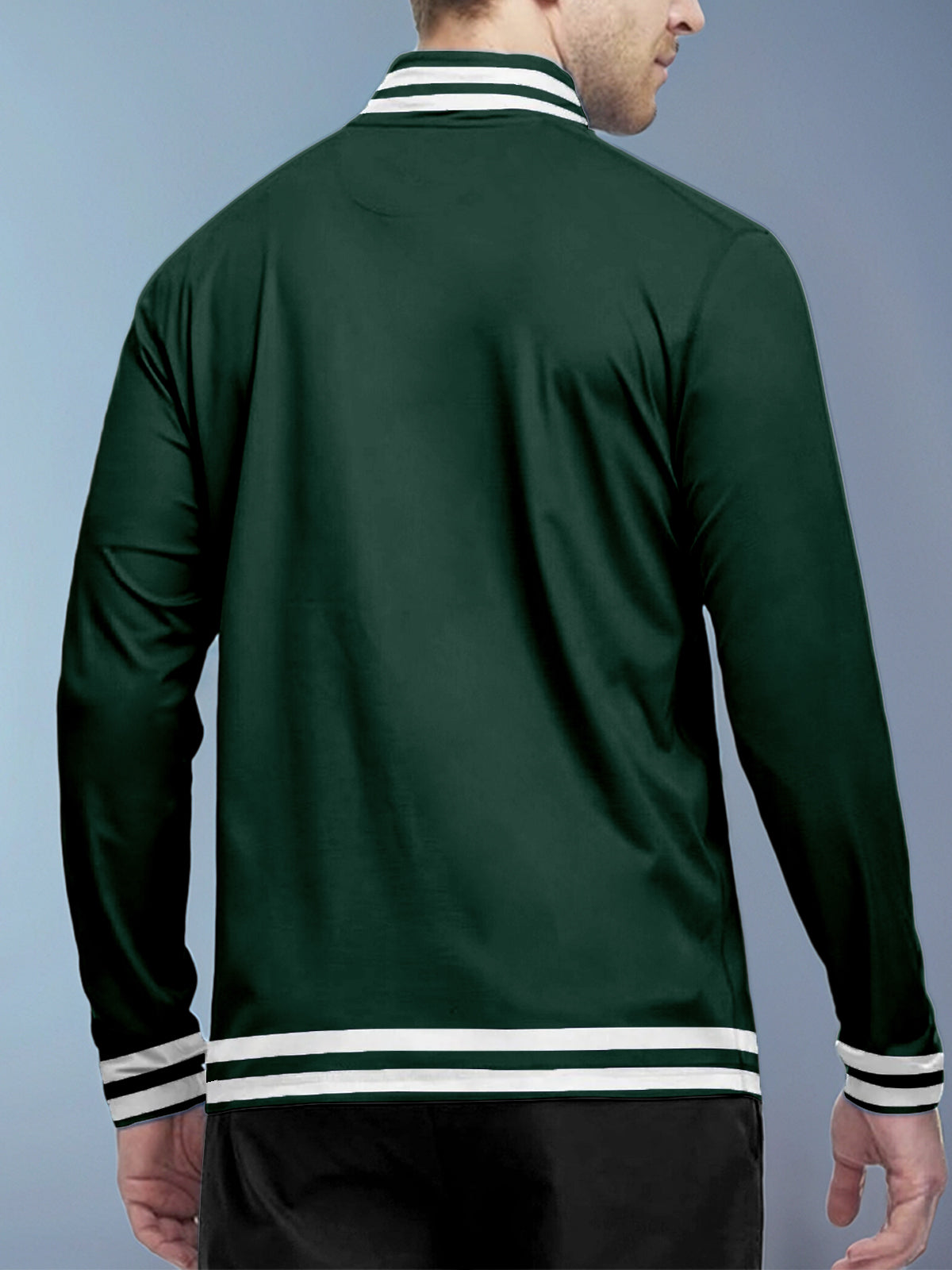 Speels nautisch heren golfshirt met kwart rits UPF50+