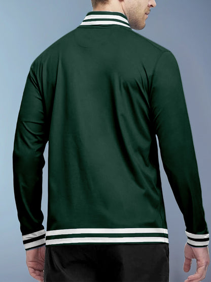 Speels nautisch heren golfshirt met kwart rits UPF50+