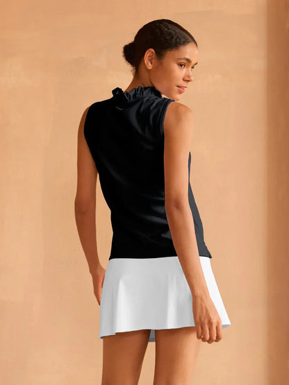 ベーシック以上のラッフルVネックタンクトップ UPF50+