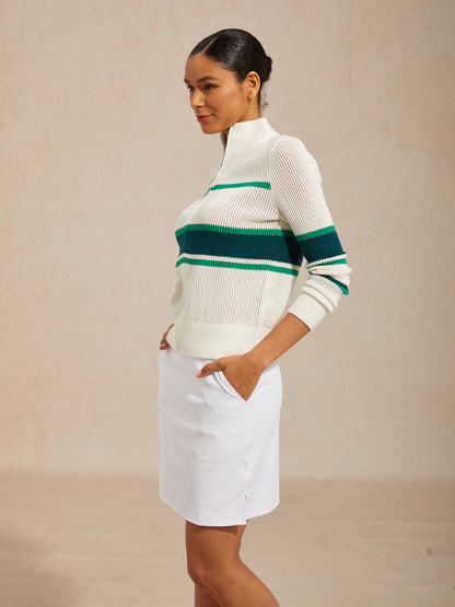 More Than Basic Long Sleeve Color Block Knit Jacket