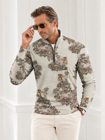 Botanical Energy Men's Golf Shirt Quarterzip UPF50+