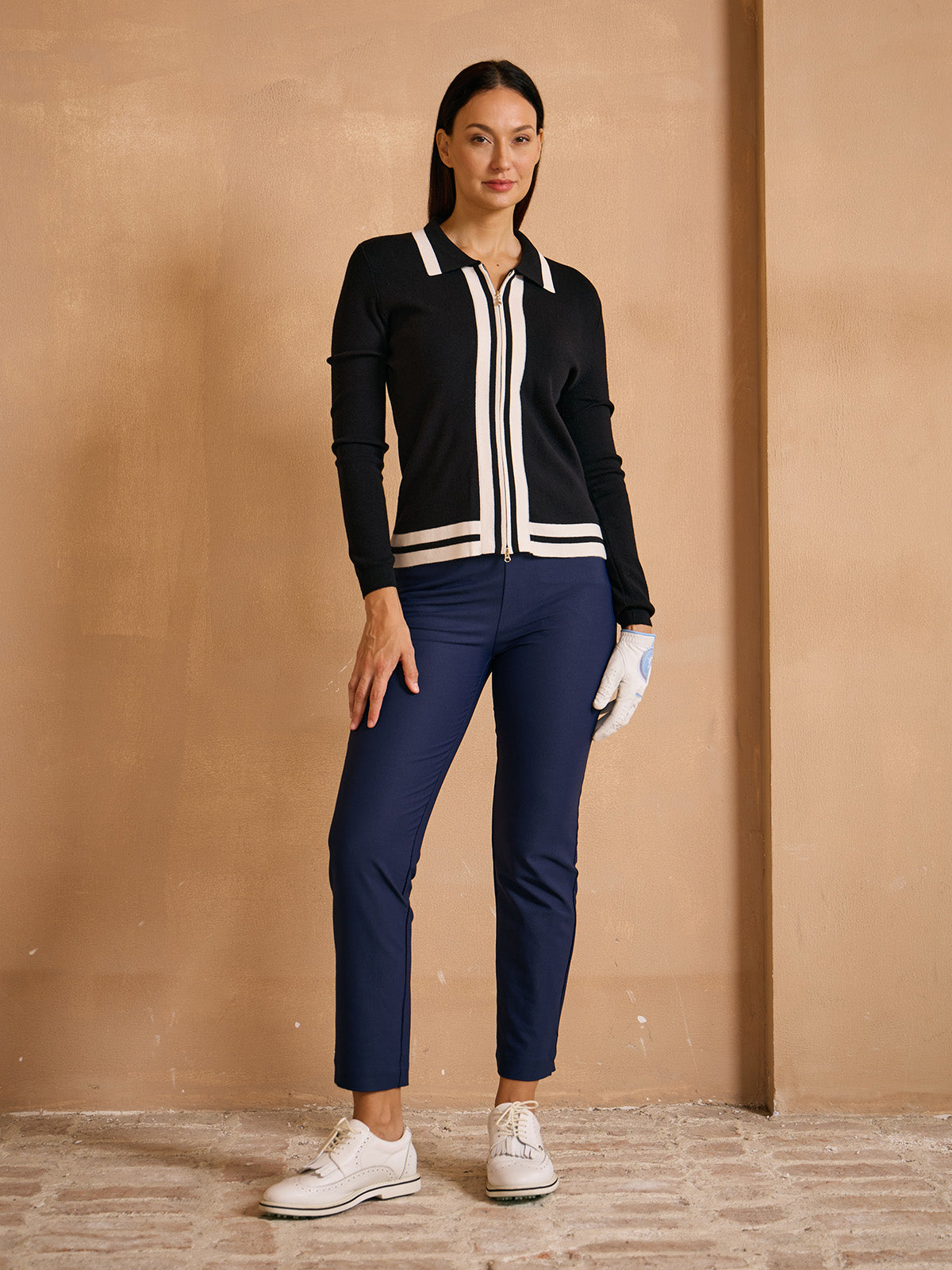Navycore Golf Colorblock Full Zip Sweater