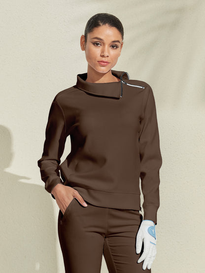 Bluza golfowa z nieregularnym kołnierzem, więcej niż podstawowa