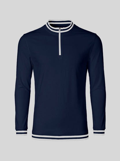 Playful Nautical Men's Golf Shirt Quarterzip UPF50+