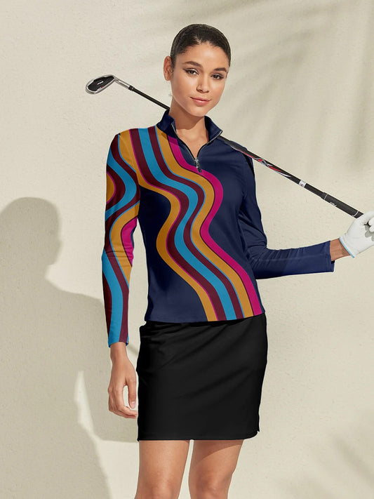 Air Brush Golf Shirt Quarterzip UPF50+