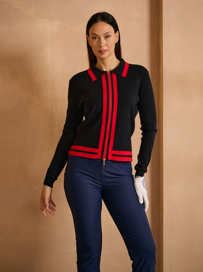 Navycore Golf Colorblock Full Zip Sweater