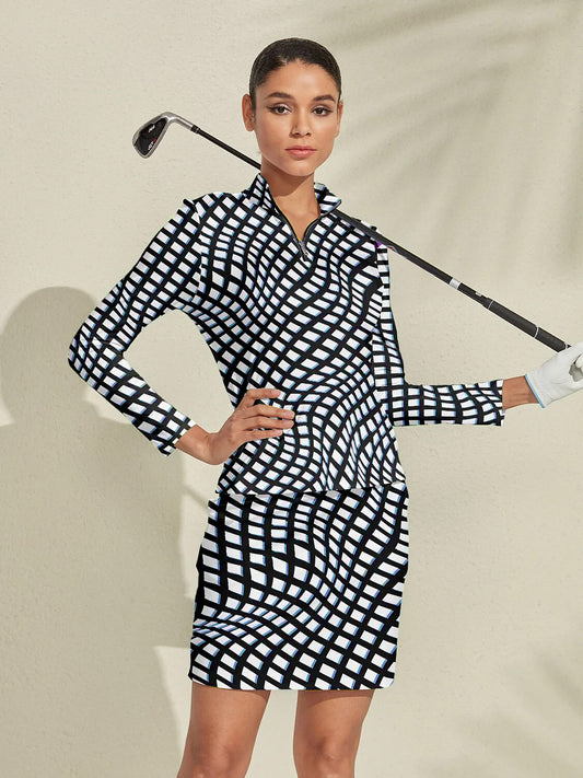 Air Brush Silky Golf Shirt Quarterzip UPF50+