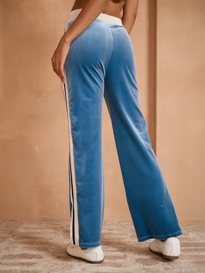 UltraSoft Velvet Stretch Drawstring Wide Leg Pants