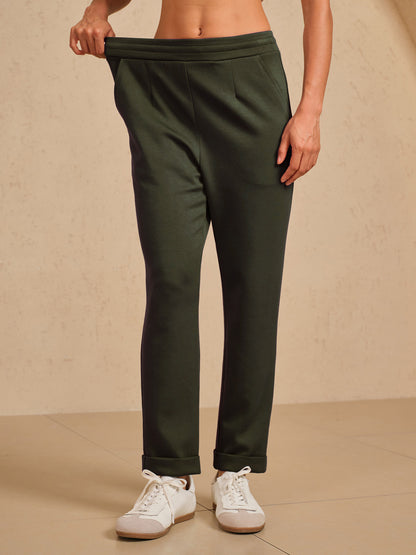 Ultraweiche Stretch-Hose mit verstecktem Kordelzug und Bündchen