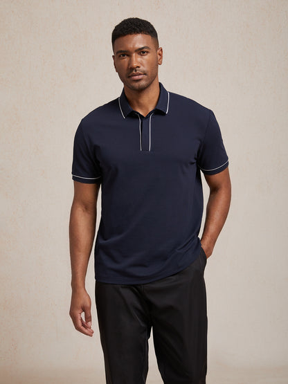 NaturalComfy Polo da Uomo con Rifiniture a Contrasto