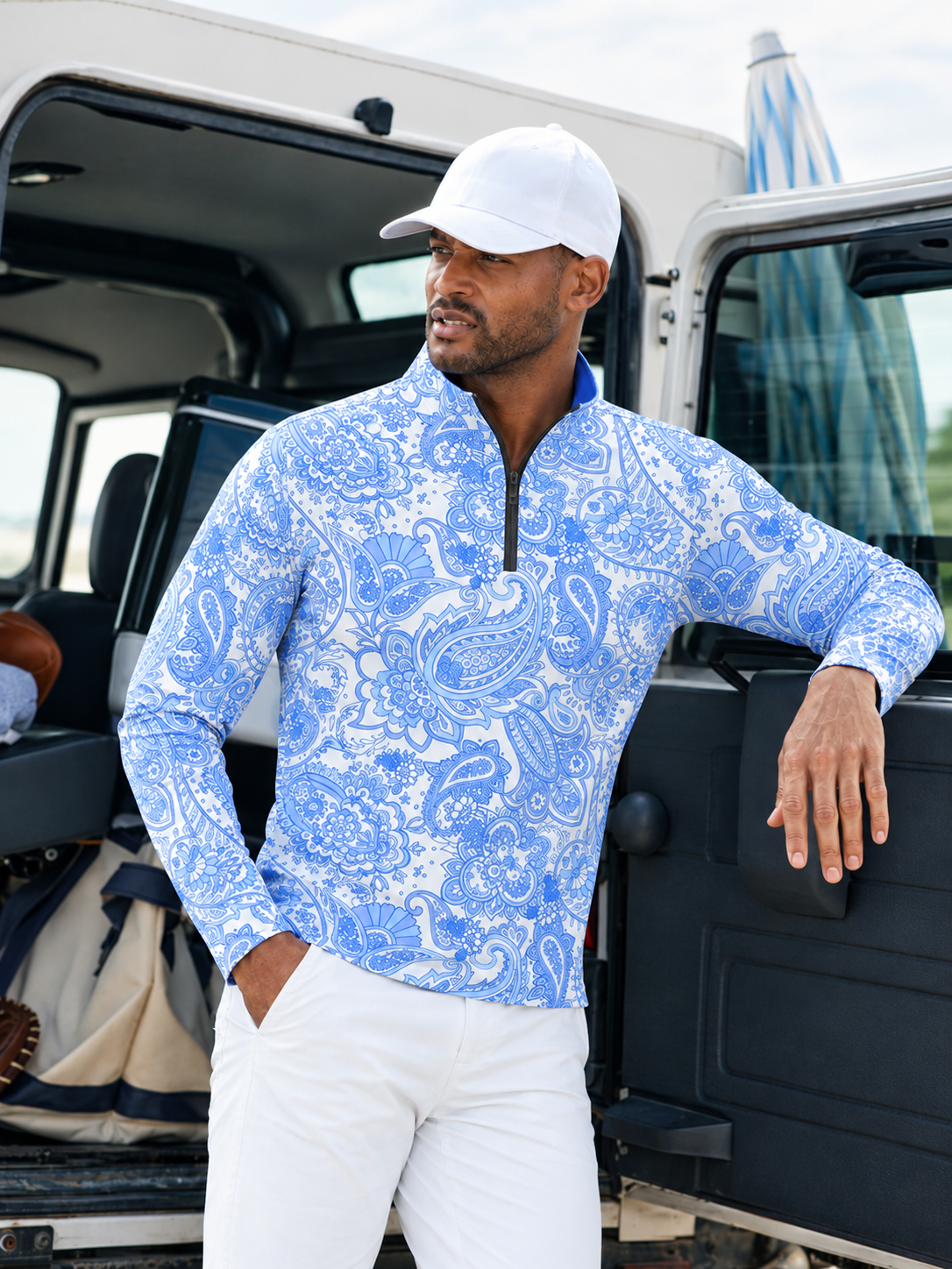 Mystical Boho Men's Golf Shirt Quarterzip UPF50+