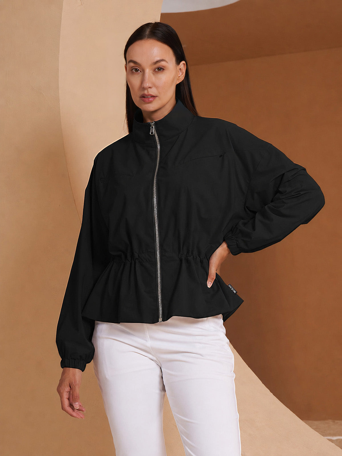 More Than Basic Golfjacke mit Rüschen und Sonnenschutz