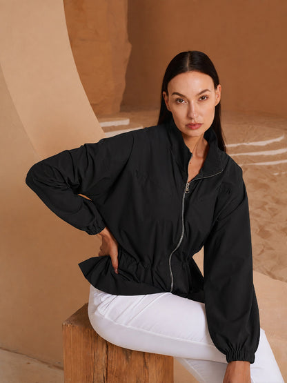 More Than Basic Golfjacke mit Rüschen und Sonnenschutz