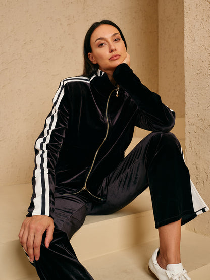 UltraSoft Velvet Chaqueta de Manga Larga con Cierre Completo