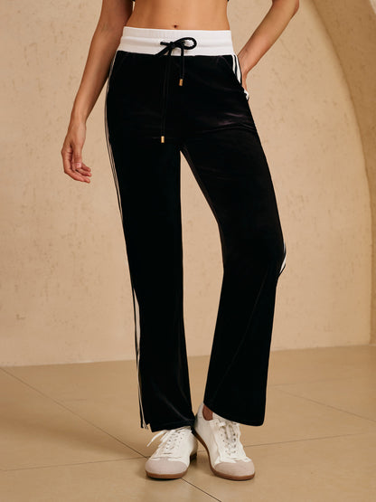 UltraSoft Velvet 40 Inch Stretch Drawstring Wide Leg Pants