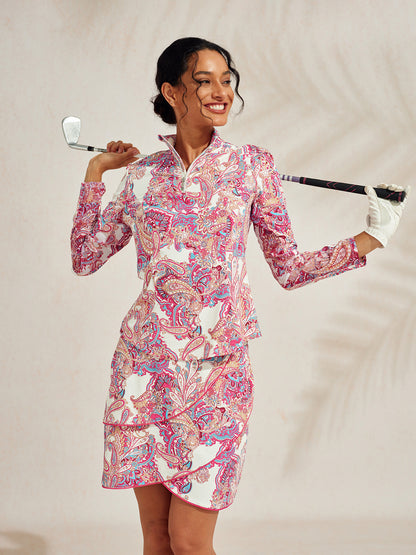 Premium de manga larga con cuello alto y cremallera hasta el pecho UPF50+