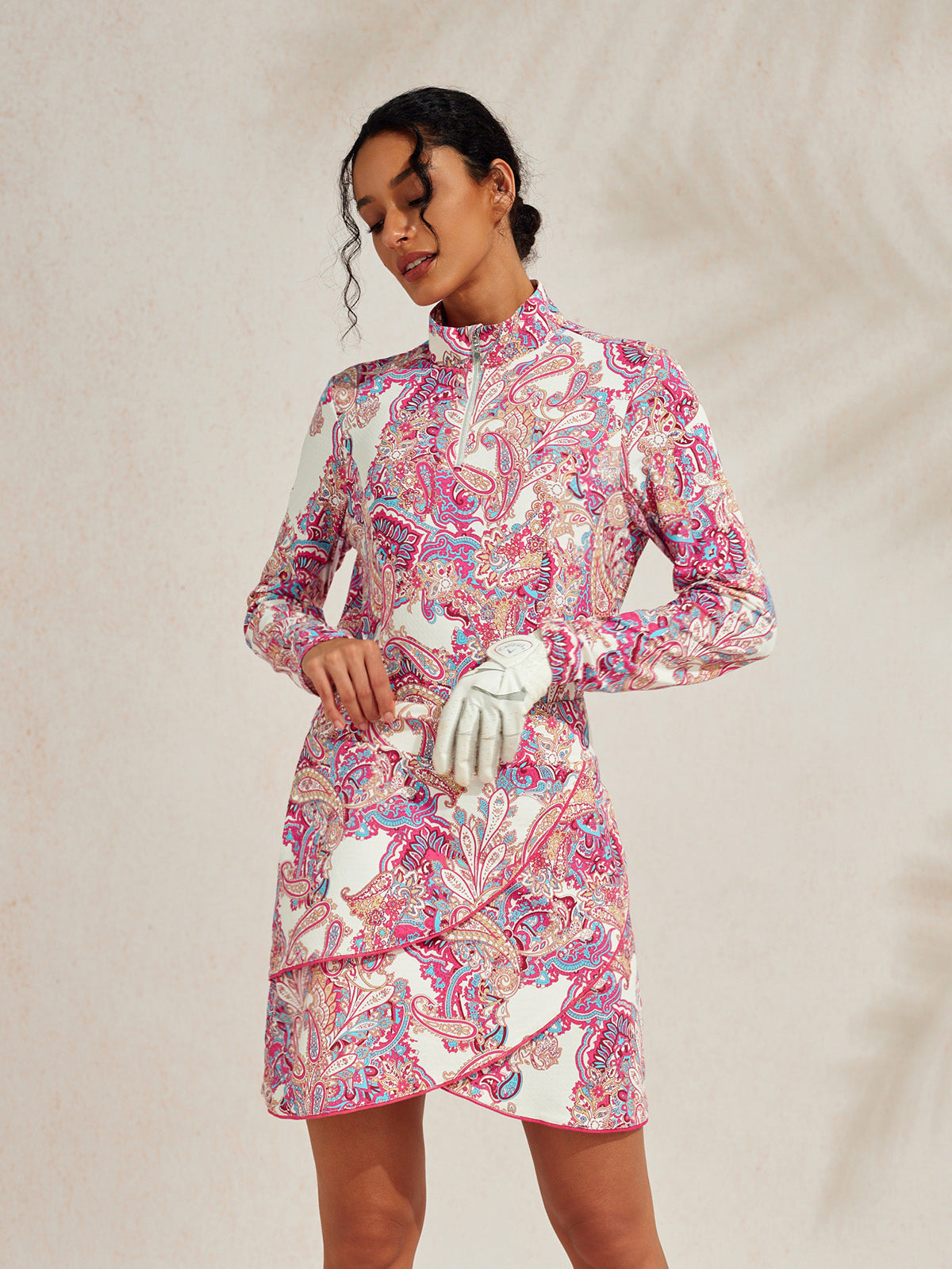 Premium de manga larga con cuello alto y cremallera hasta el pecho UPF50+