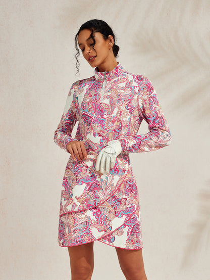 Premium de manga larga con cuello alto y cremallera hasta el pecho UPF50+