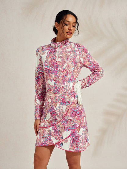 Premium de manga larga con cuello alto y cremallera hasta el pecho UPF50+