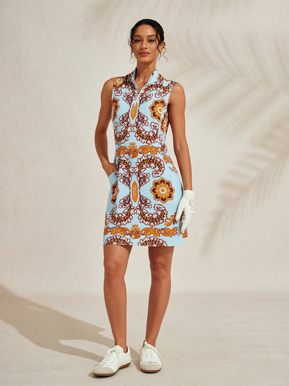 Premium ärmelloses Kleid mit Stehkragen 35.5 Zoll UPF50+