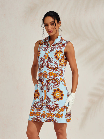 Premium ärmelloses Kleid mit Stehkragen 35.5 Zoll UPF50+