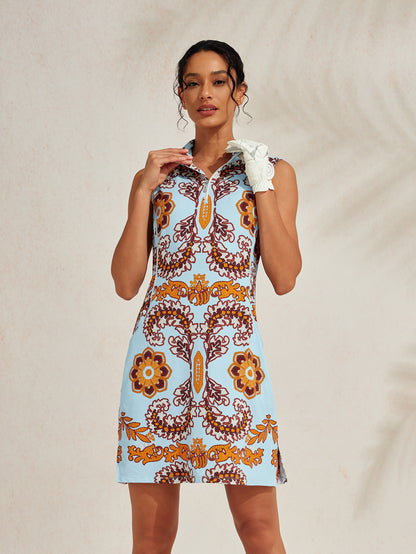 Premium ärmelloses Kleid mit Stehkragen 35.5 Zoll UPF50+