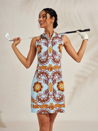 Premium ärmelloses Kleid mit Stehkragen 35.5 Zoll UPF50+