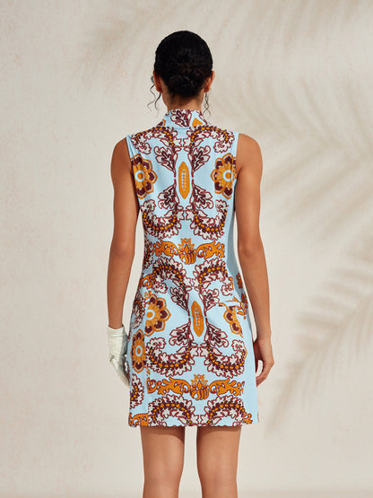 Premium Sleeveless Mock Neck 35.5 Inch Dress UPF50+