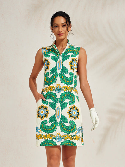 Premium ärmelloses Kleid mit Stehkragen 35.5 Zoll UPF50+