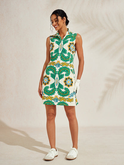 Premium Sleeveless Mock Neck 35.5 Inch Dress UPF50+