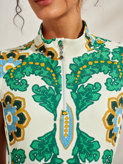 Premium Sleeveless Mock Neck 35.5 Inch Dress UPF50+