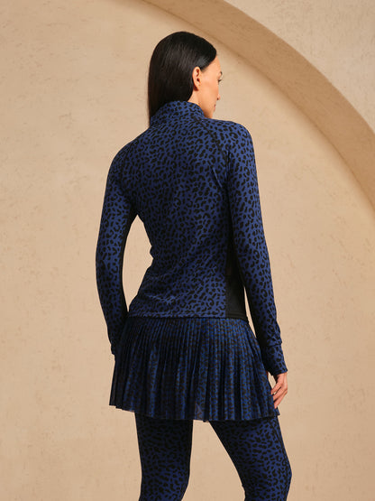 More Than Basic Leopard Mesh Golf Shirt Quarterzip