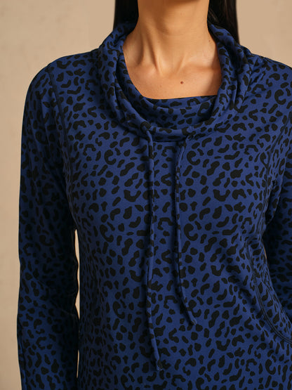 More Than Basic Leopard Lace Up Golf Sweatshirt