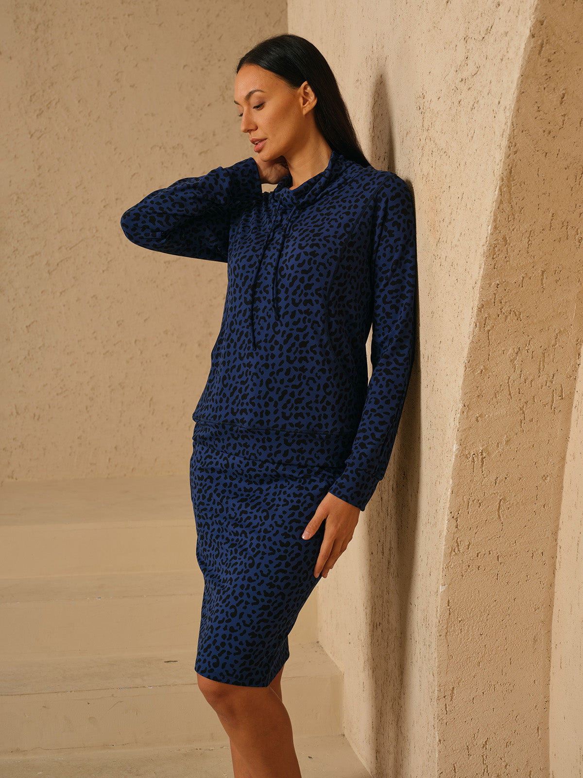 More Than Basic Leopard Lace Up Golf Sweatshirt