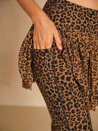 More Than Basic 36 Inch Leopard Mesh Golf Skeggings