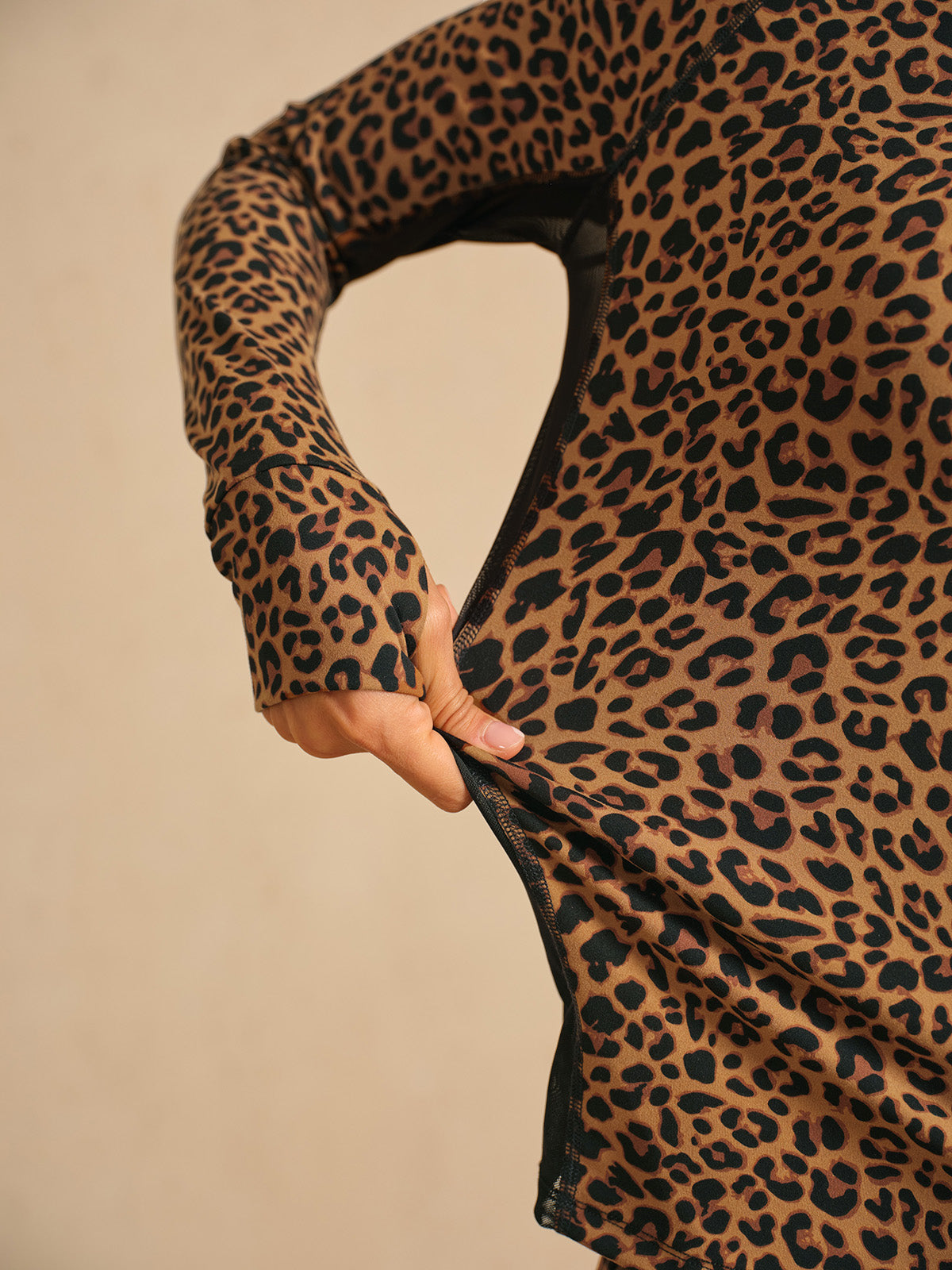 More Than Basic Leopard Mesh Golf Shirt Quarterzip