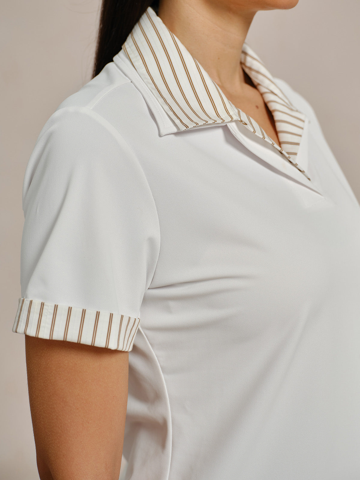 Crisp Couture Short Sleeve V-Neck Polo Top UPF50+