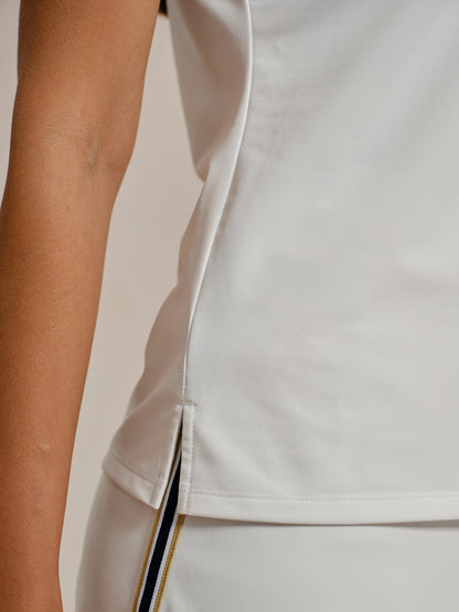 Crisp Couture Short Sleeve V-Neck Polo Top UPF50+