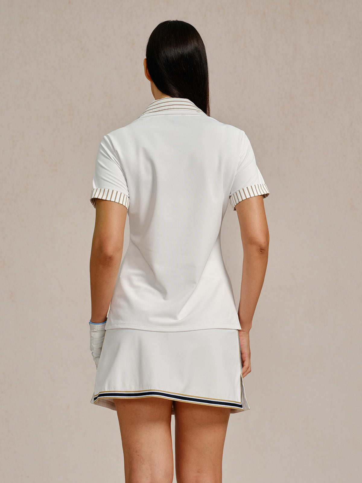 Crisp Couture Short Sleeve V-Neck Polo Top UPF50+