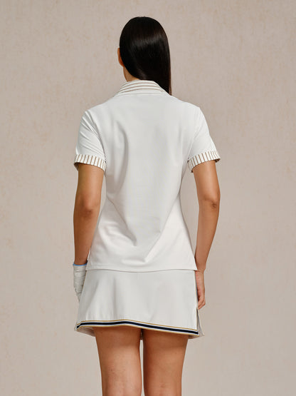 Crisp Couture Short Sleeve V-Neck Polo Top UPF50+