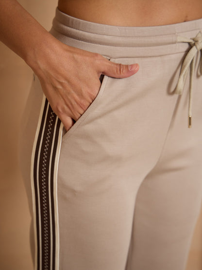 UltraSoft Stripe Trimmed Drawstring Wide Leg Pants