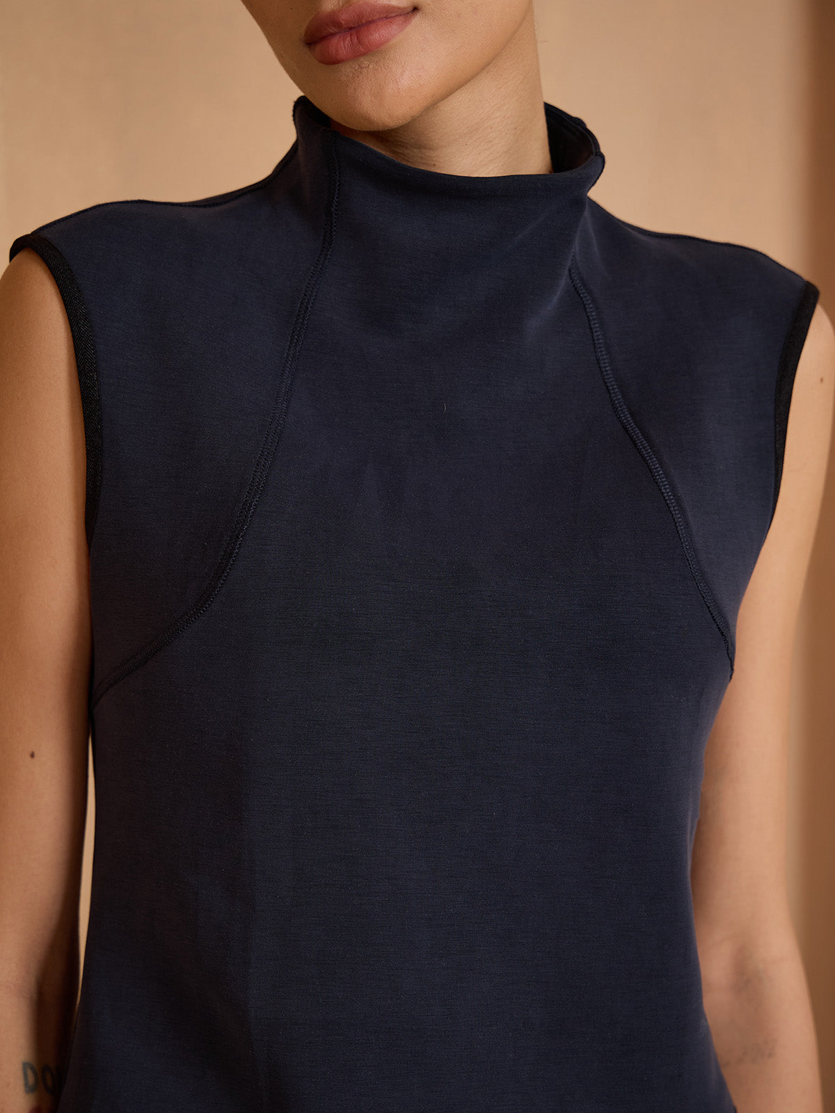 UltraSoft Sleeveless Funnel-Neck Golf Sweatshirt