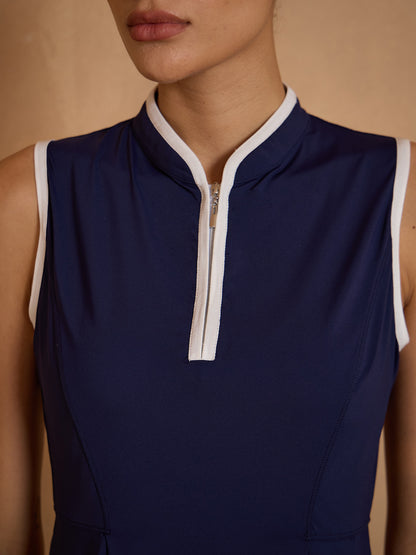 Navycore Sleeveless Color Block Golf Dress