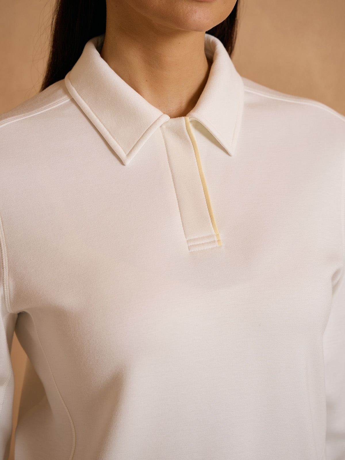UltraSoft Long Sleeve Trimmed Collared Sweatshirt