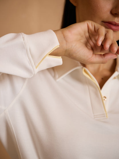 UltraSoft Long Sleeve Trimmed Collared Sweatshirt