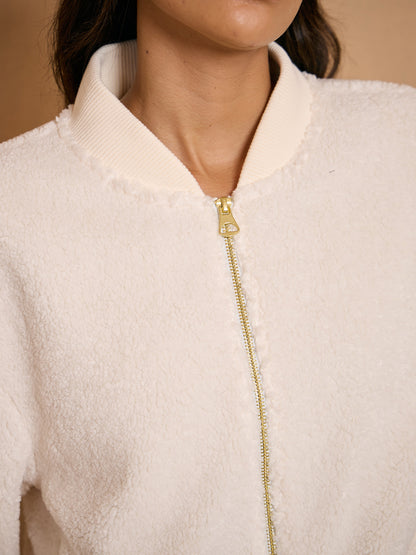 More Than Basic Cloud Fleece Bomber Jacket